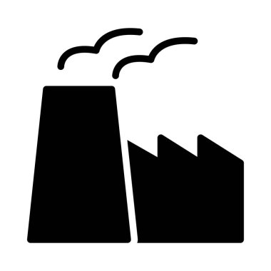 Beyaz arka plan üzerinde izole glif fabrika