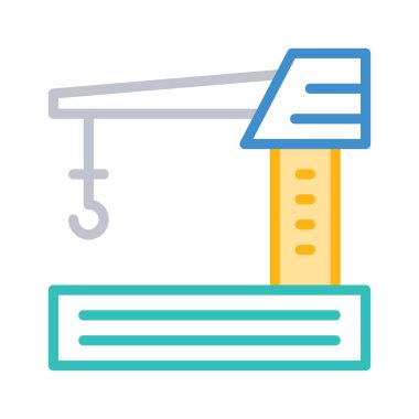 Beyaz arka plan üzerinde izole renkli vinç