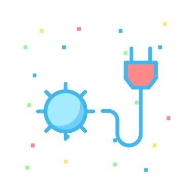 Sun'ın renkli noktalar ile beyaz arka plan üzerinde fiş 