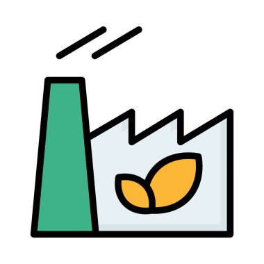 Beyaz arka plan üzerinde izole renkli Eko fabrika