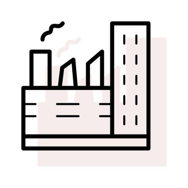 Bej gölge beyaz zemin üzerine izole büyük sigara fabrikası