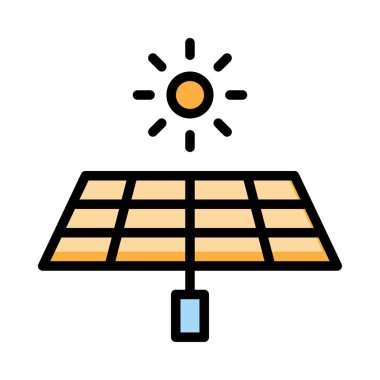 Sarı güneş pili güneş beyaz arka plan üzerinde izole