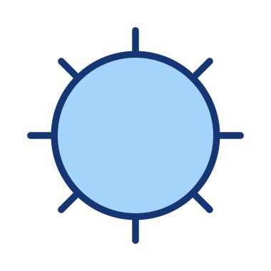 Beyaz arka plan üzerinde izole mavi güneş