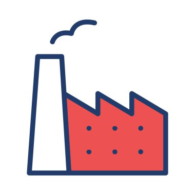 bej gölge beyaz zemin üzerine izole mavi ve kırmızı çalışma fabrika