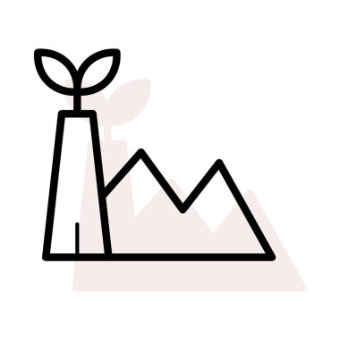 Bej gölge beyaz zemin üzerine izole Eko fabrika