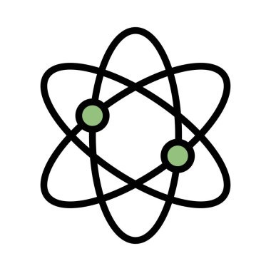Beyaz arkaplanda izole edilmiş atom