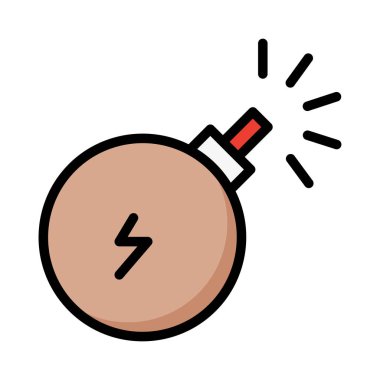 Flaşlı beyaz arka plan üzerinde izole kahverengi bomba