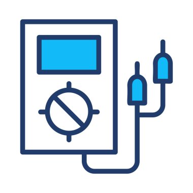 Benzin istasyonu izole beyaz arka plan üzerinde beyaz ve mavi renklerde