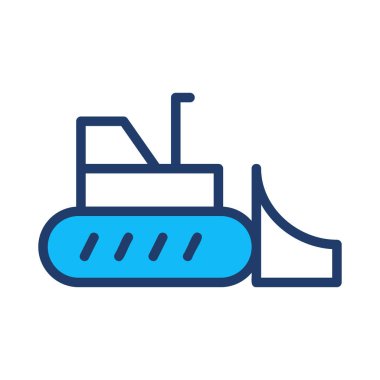 Beyaz arka plan üzerinde izole mavi buldozer