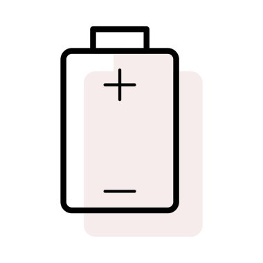 Küçük pil bej gölge beyaz zemin üzerine izole