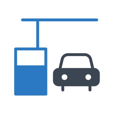 Araba beyaz arka plan üzerinde izole mavi ve gri renklerde benzin istasyonunda 