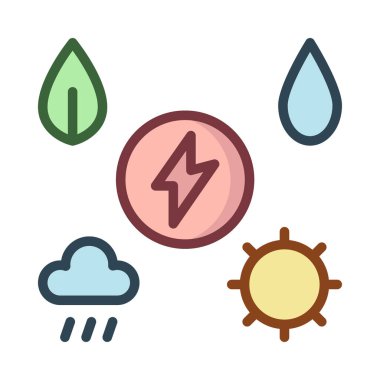 Beyaz arka plan üzerinde izole enerji işaretleri