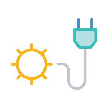 sarı güneşin bağlanma yeşil ve mavi fiş üzerinde izole beyaz arka plan 