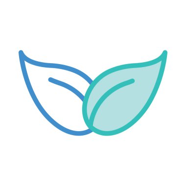 Beyaz arka plan üzerinde izole yaprakları yeşil ve mavi