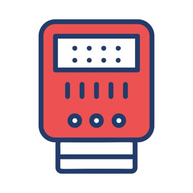 Beyaz arka plan üzerinde izole kırmızı gerilim ölçer