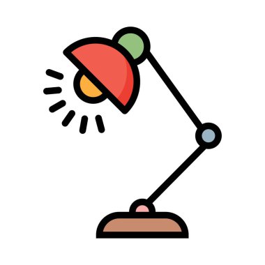 Beyaz arka plan üzerinde izole parlayan masa lambası