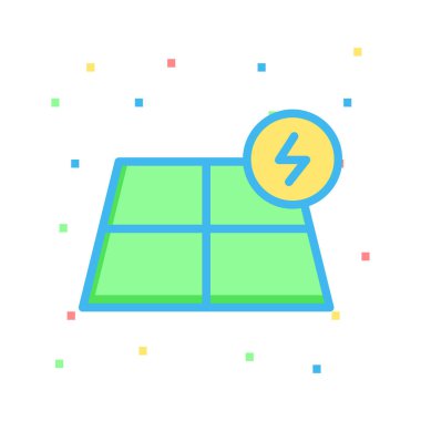 Flaş renkli noktalar beyaz zemin üzerine yeşil güneş paneli 