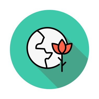 dünya düz simgesi, vektör illüstrasyonu