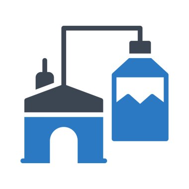 Beyaz arka plan üzerinde izole mavi ve gri renklerde Eko ev 