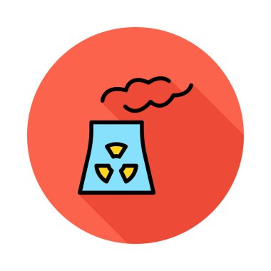 Beyaz arka planda daireye bacada radyoaktif yasaktır