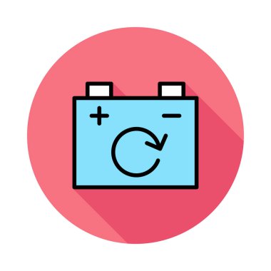 Beyaz arka plan üzerinde daire geniş mavi akümülatör