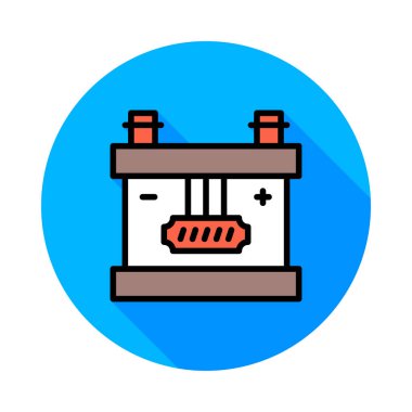 Daire beyaz arka plan üzerinde renkli akümülatör