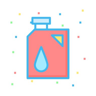 Damla renkli noktalar beyaz zemin üzerine kırmızı teneke kutu 