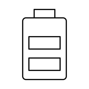 Beyaz arka plan üzerinde izole ince çizgi akümülatör