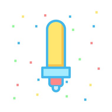 Renkli noktalar beyaz zemin üzerine uzun ampul