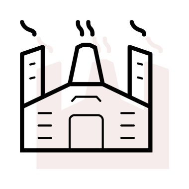 Bej gölge beyaz zemin üzerine izole bacaları ile çalışma fabrika