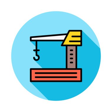 Daire beyaz arka plan üzerinde renkli vinç