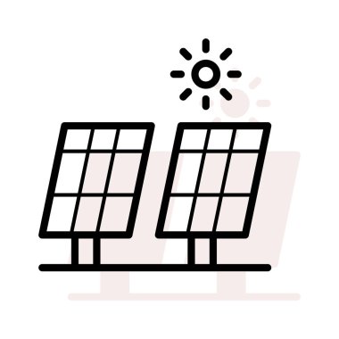 İki güneş panelleri ile bej gölge beyaz zemin üzerine izole günlük güneşlik