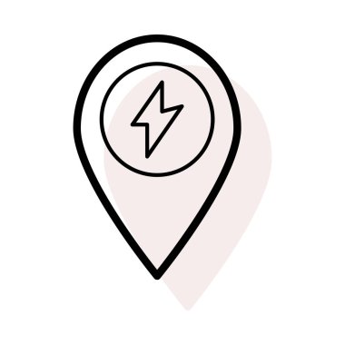 Konumu harita işareti ile izole üzerinde beyaz arka plan bej gölge ile flash