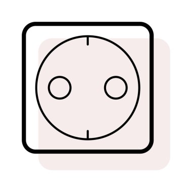 Basit soket bej gölge beyaz zemin üzerine izole