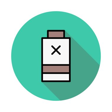 Beyaz zemin üzerinde bir dairede durak simgesiyle pil