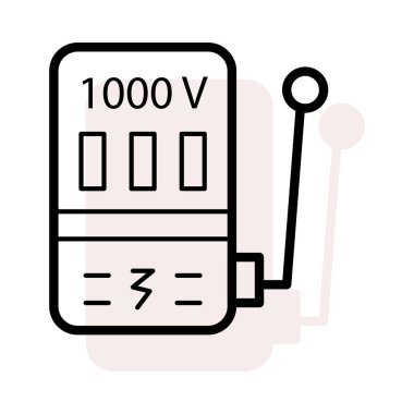 Yüksek gerilim aygıt bej gölge beyaz zemin üzerine izole