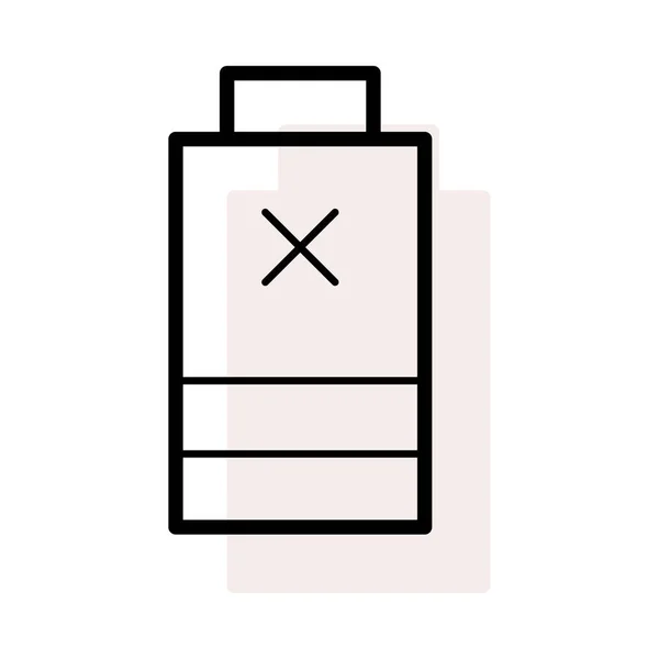 Batterie Avec Stop Isolé Sur Fond Blanc Avec Ombre Beige — Image vectorielle