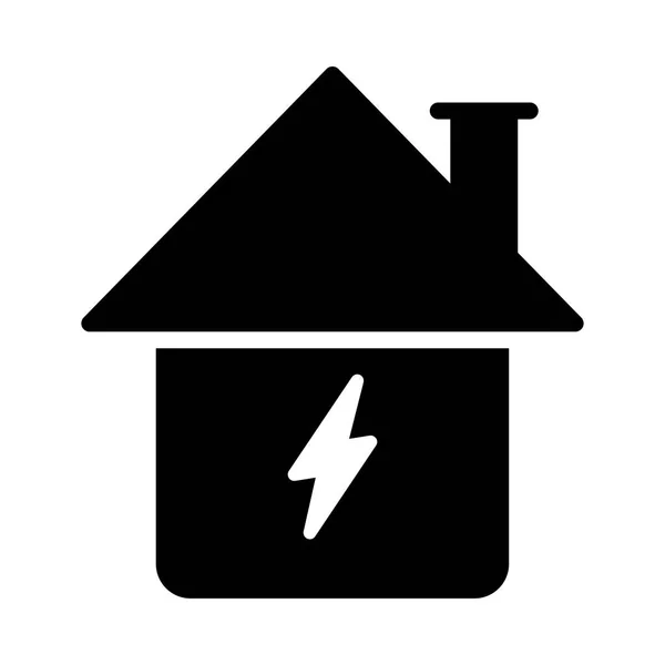 Glyph House Con Flash Isolato Sfondo Bianco — Vettoriale Stock