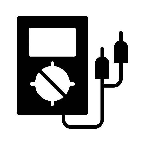 Compteur Tension Glyphe Isolé Sur Fond Blanc — Image vectorielle