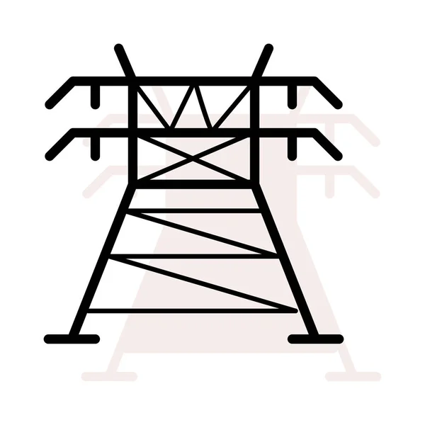 Breite Stromleitung Isoliert Auf Weißem Hintergrund Mit Beigem Schatten — Stockvektor