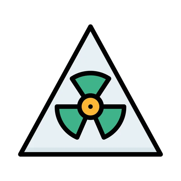 Grå Triangel Med Grå Och Gul Radioaktiva Symbol Isolerad Vit — Stock vektor