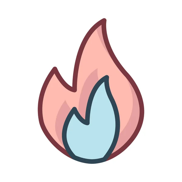 Icono Línea Fuego Ilustración Vectorial — Vector de stock