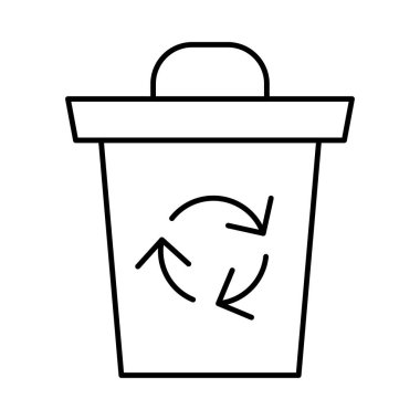 İnce çizgi beyaz arka plan üzerinde izole yakıt geri dönüşüm