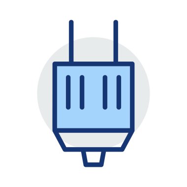 Beyaz arka plan üzerinde izole mavi ve gri renklerde modern tak