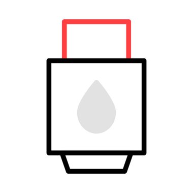 Beyaz arka plan üzerinde izole gri, kırmızı ve siyah renklerde benzin pompası