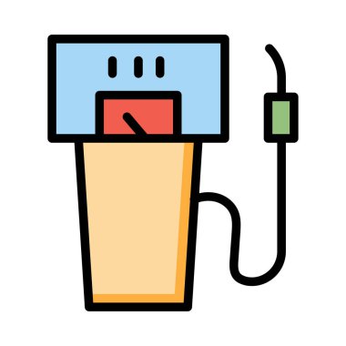 Beyaz arka plan üzerinde izole meme renkli benzin pompası