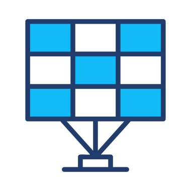 Beyaz arka plan üzerinde izole mavi Kareli güneş paneli