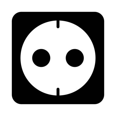 Beyaz arka plan üzerinde izole siyah glif soket 