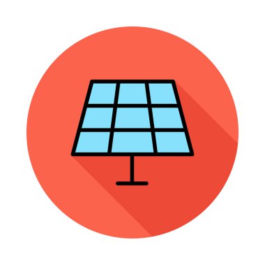 Daire beyaz zemin üzerine mavi güneş pili