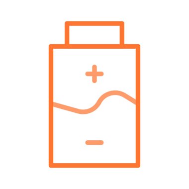 Beyaz arka plan üzerinde izole turuncu küçük pil 